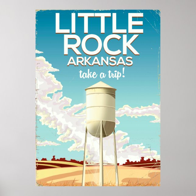 Póster Afiche de viaje de Little Rock Arkansas (Frente)
