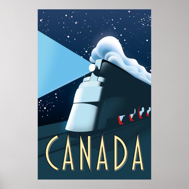 Póster Afiche de viaje de locomotoras de Canadá (Frente)