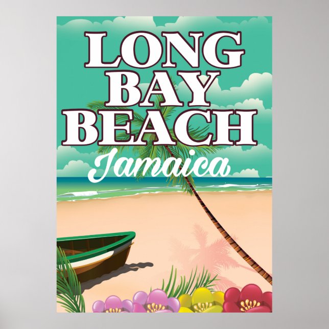 Póster Afiche de viaje de Long bay beach Jamaica (Frente)