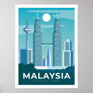 Póster Afiche de viaje de MALAYSIA