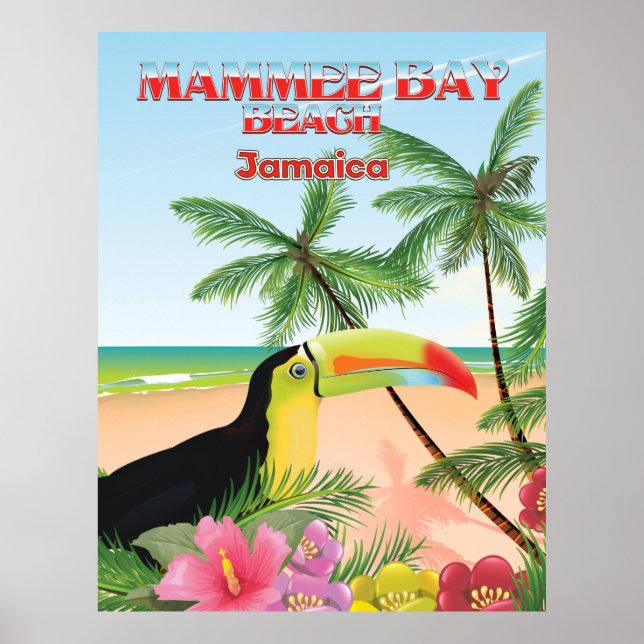 Póster Afiche de viaje de Mammee Bay Beach Jamaica (Frente)