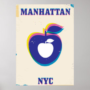 Póster Afiche de viaje de Manhatten NYC