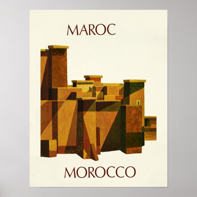 Póster Afiche de viaje de Marruecos (Frente)