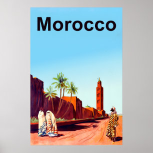 Póster Afiche de viaje de Marruecos