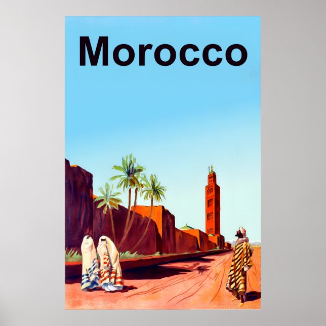 Póster Afiche de viaje de Marruecos (Frente)