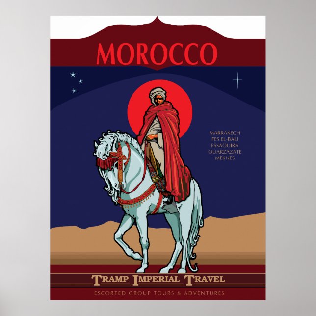 Póster Afiche de viaje de Marruecos (Frente)