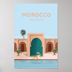 Póster Afiche de viaje de Marruecos