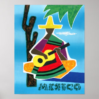 Póster Afiche de viaje de México.