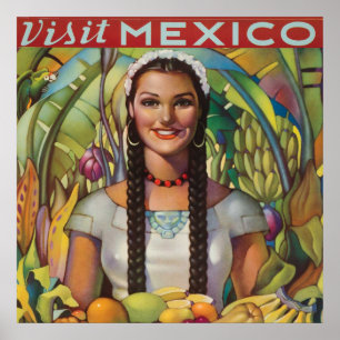 Póster Afiche de Viaje de México