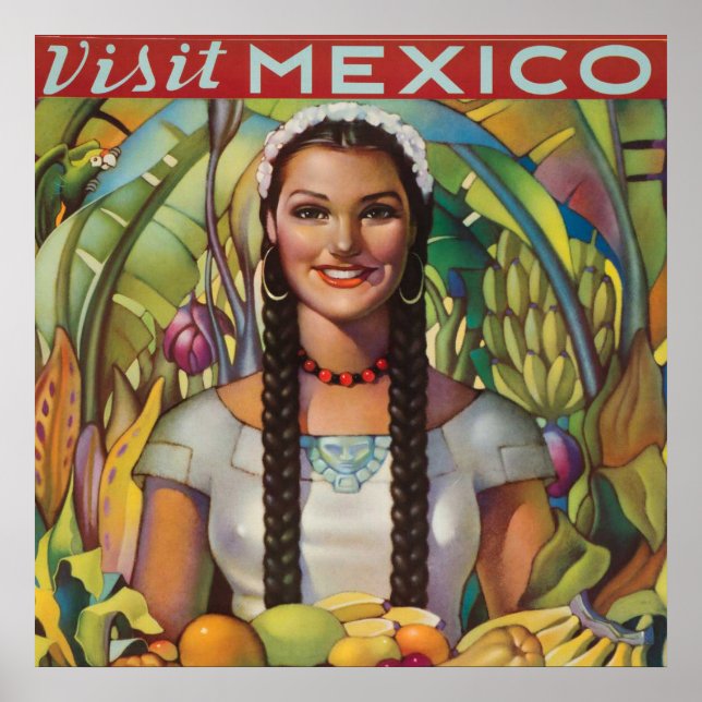 Póster Afiche de Viaje de México (Frente)