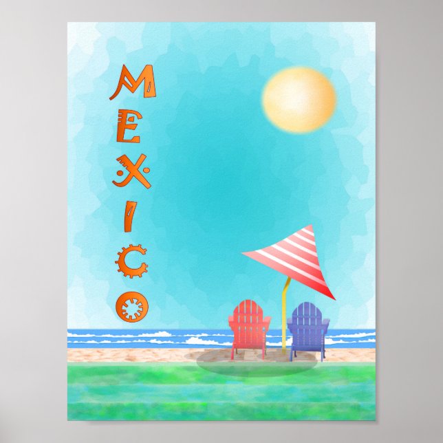 Póster Afiche de viaje de México (Frente)