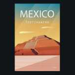 Póster Afiche de viaje de México Pirámide Teotihuacan<br><div class="desc">Afiche de viaje de México Pirámide Teotihuacan</div>