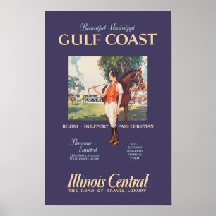 Póster Afiche de viaje de Misisipi Gulf Coast