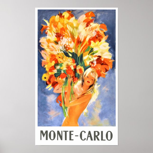 Póster Afiche de viaje de Montecarlo (Frente)