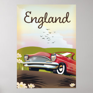 Póster Afiche de viaje de Motor City Detroit Michigan.