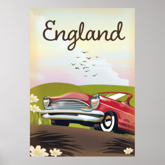 Póster Afiche de viaje de Motor City Detroit Michigan.