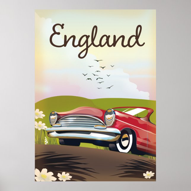 Póster Afiche de viaje de Motor City Detroit Michigan. (Frente)