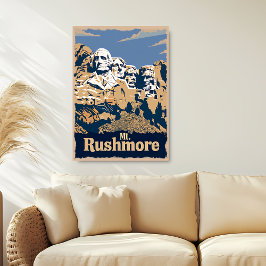 Póster Afiche de viaje de Mount Rushmore