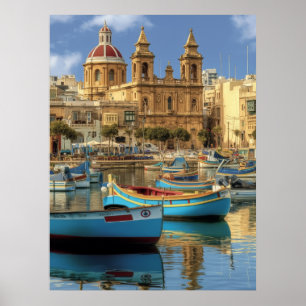Póster Afiche de viaje de Msida Malta