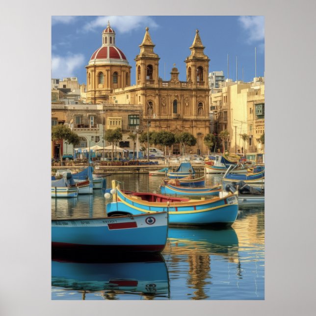 Póster Afiche de viaje de Msida Malta (Frente)