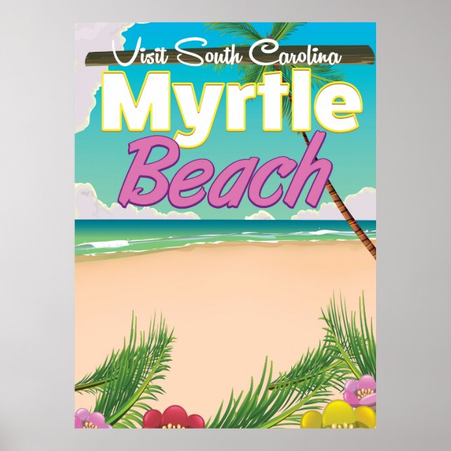 Póster Afiche de viaje de Myrtle Beach South Carolina (Frente)