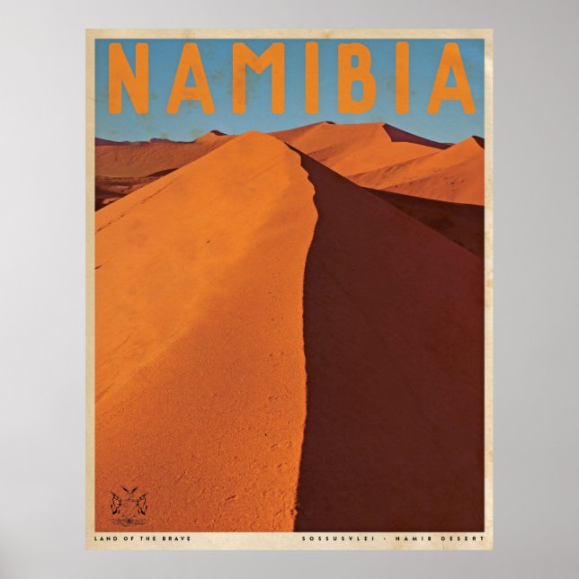 Póster Afiche de viaje de Namibia (Frente)
