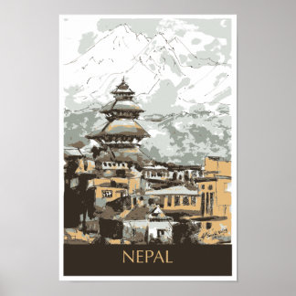 Póster Afiche de viaje de Nepal