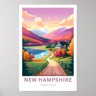 Póster Afiche de viaje de New Hampshire Estados Unidos