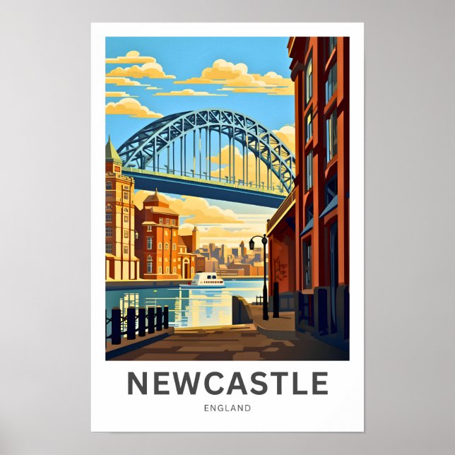 Póster Afiche de viaje de Newcastle England (Frente)