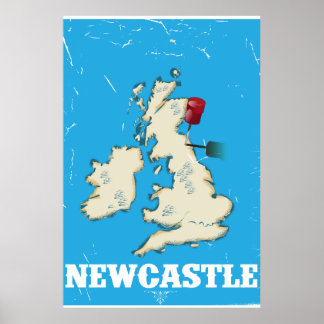 Póster Afiche de viaje de Newcastle Wales