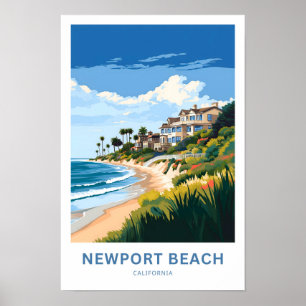 Póster Afiche de viaje de Newport Beach California