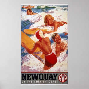 Póster afiche de viaje de newquay DESDE 8.99
