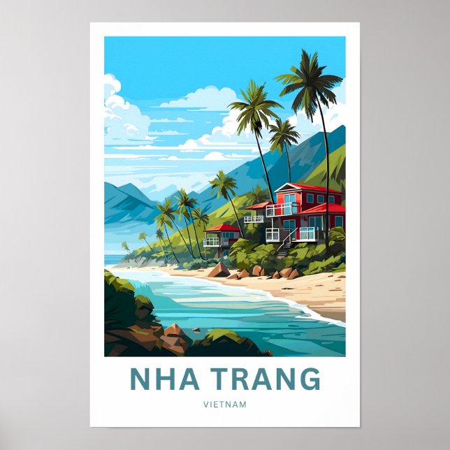 Póster Afiche de viaje de Nha Trang Vietnam (Frente)