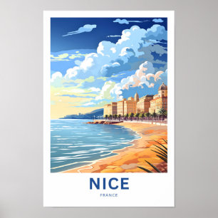 Póster Afiche de viaje de Nice France