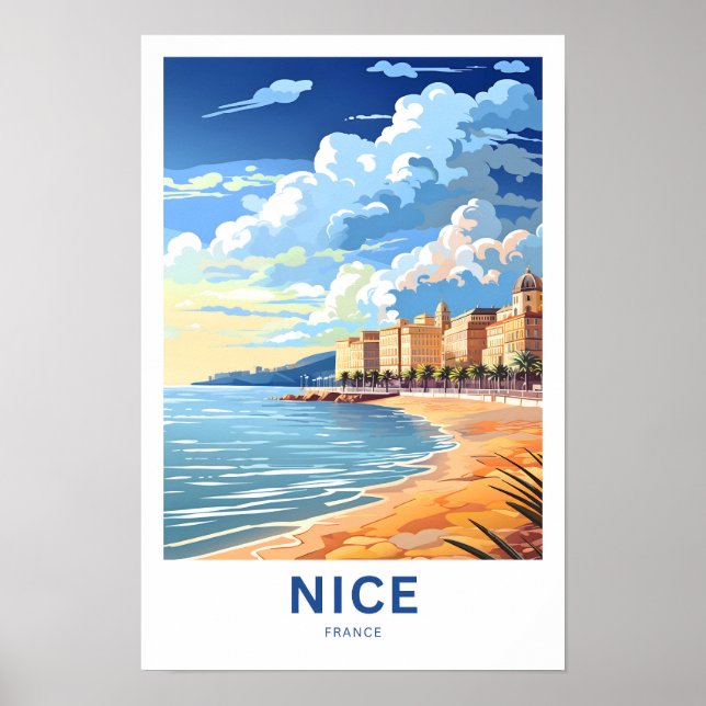 Póster Afiche de viaje de Nice France (Frente)