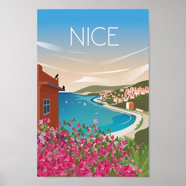 Póster Afiche de viaje de Nice france (Frente)