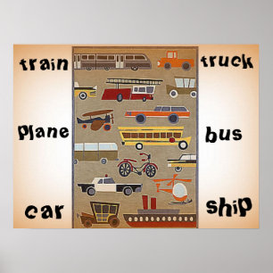 Póster Afiche de viaje de niños
