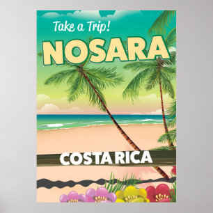Póster Afiche de viaje de Nosara Costa Rica