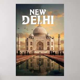 Póster Afiche de viaje de Nueva Delhi