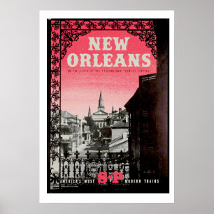 Póster Afiche de Viaje de Nueva Orleans