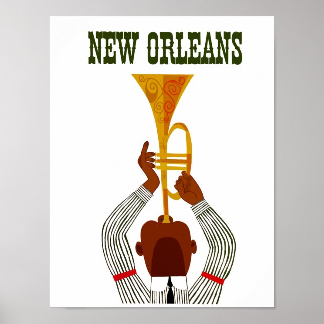 Póster Afiche de viaje de Nueva Orleans (Frente)