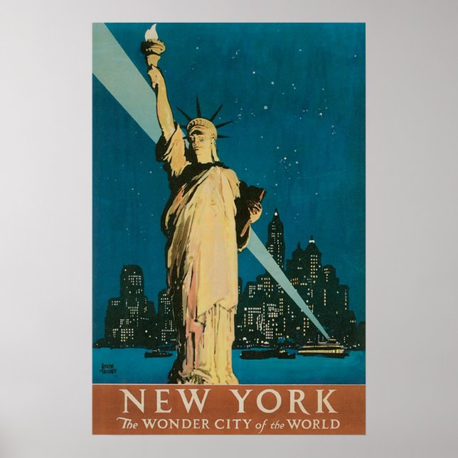 Póster Afiche de Viaje de Nueva York (Frente)