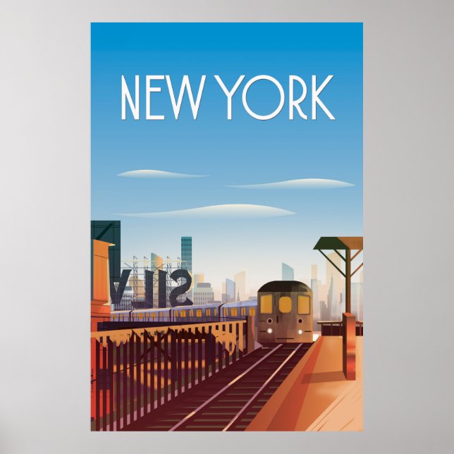 Póster Afiche de viaje de Nueva York (Frente)