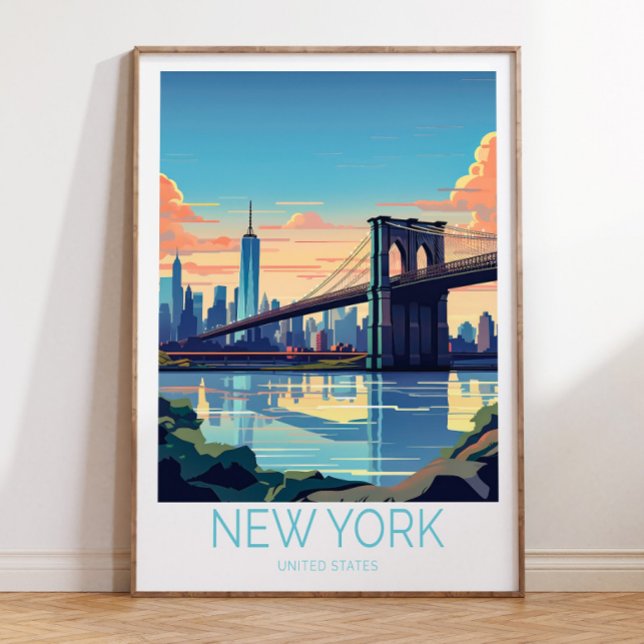 Póster Afiche de viaje de Nueva York, Poster de Brooklyn  (Subido por el creador)