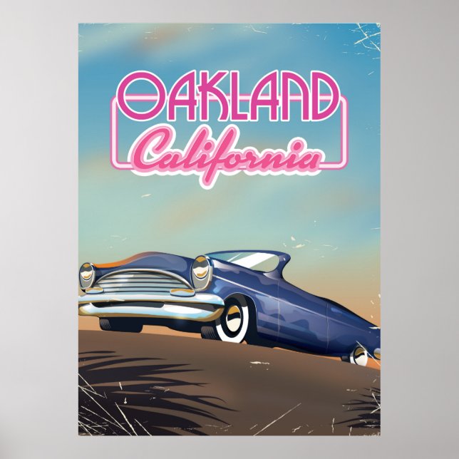 Póster Afiche de viaje de Oakland California (Frente)