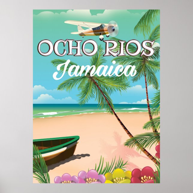 Póster Afiche de viaje de Ocho Rios Jamaica (Frente)