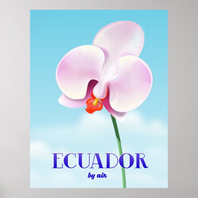Póster Afiche de viaje de orquídeas de Ecuador (Frente)