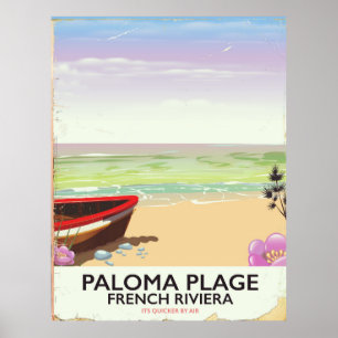 Póster Afiche de viaje de Paloma Plage, Riviera Francesa