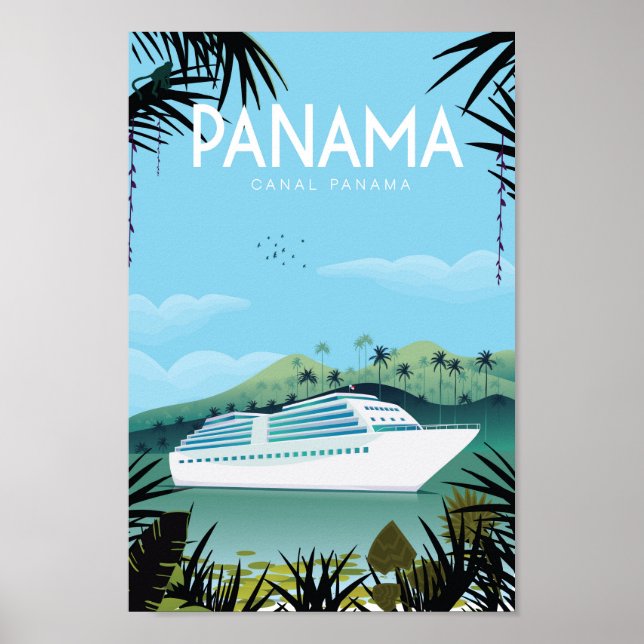 Póster Afiche de viaje de Panamá, (Frente)