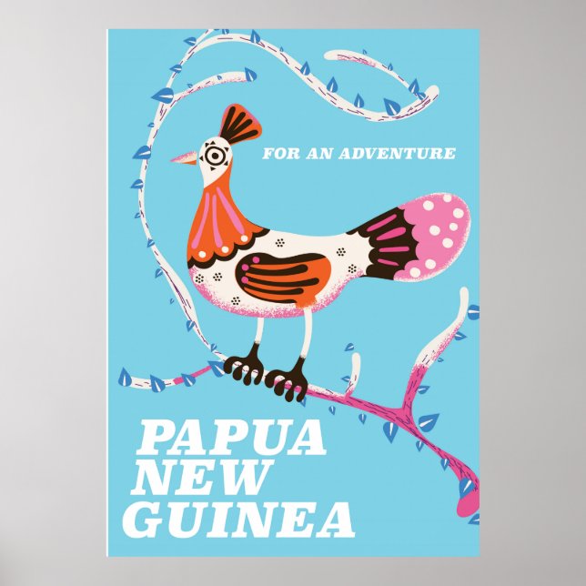 Póster Afiche de viaje de Papúa Nueva Guinea (Frente)